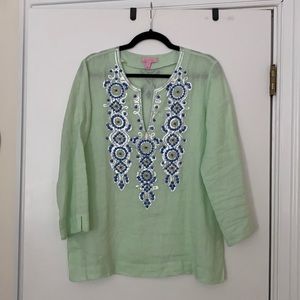 LILY PULITZER Linen Tunic Top